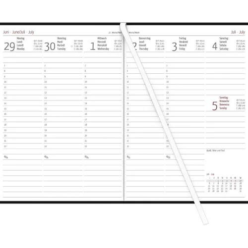 Zettler Wochenbuch schwarz 1W/2S 2026 - Buchkalender 15 × 21 cm, 1 Woche auf 2 Seiten, wattierter Kunststoffeinband*teNeues Calendars & Stationery GmbH & Co. KG Outlet